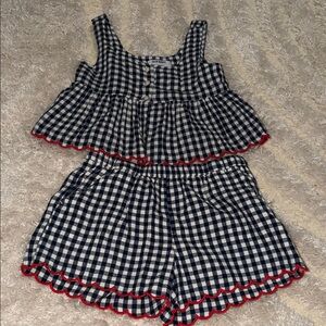 Checkered Sleeveless Top and Shorts Set